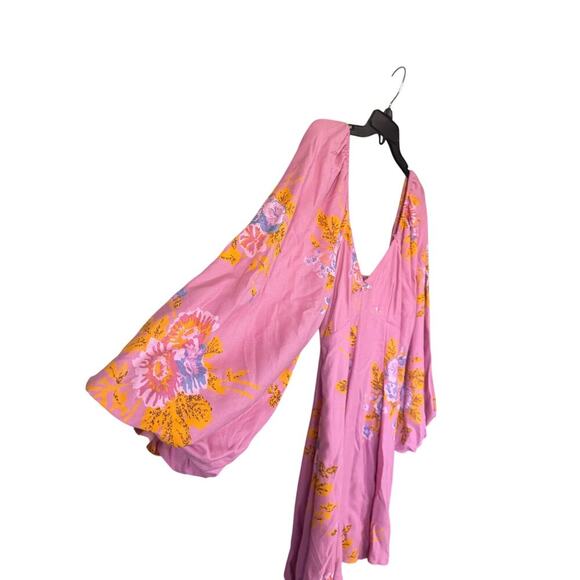 NWT Free People Adella Floral Mini Dress Pink Rose M Boho Cottagecore $128 - Picture 10 of 11